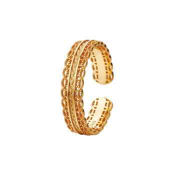 Shunqing yinlou s925 golden wheel sterling silver open ring for women