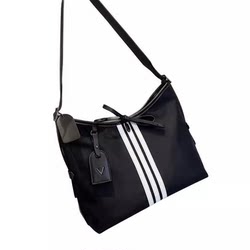 Large -capacity thickened waterproof striped stripe women's bags shoulder -shoulder underarms high -end sensor Oxford cloth with coin purse mesbolbbing bag