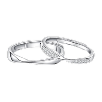 (Chinese gold) Treasure silver Mobius rings pure silver vegetarian circle couple for ring 520 gift to girlfriend