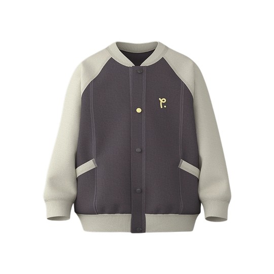 papa爬爬春季儿童外套男女童棒球夹克上衣户外运动休闲