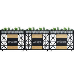 ທາດເຫຼັກຫນ້າຈໍແຖບຮົ້ວແບບງ່າຍດາຍຕົບແຕ່ງເຄິ່ງດອກໄມ້ຢືນຮ້ານອາຫານສີຂຽວພືດຕ່ໍາ partition ກໍາແພງໂຮງແຮມ guardrail deck