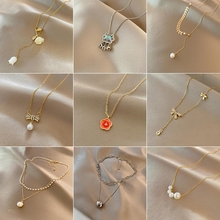 Bow shaped necklace with advanced design and collarbone chain