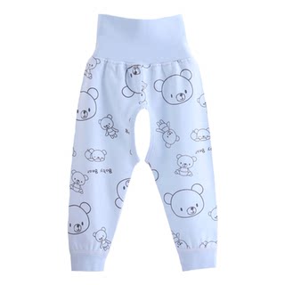 Boneless baby pure cotton open crotch high waist belly pants