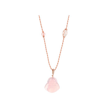 High-end luxury niche pink buddha pendant necklace