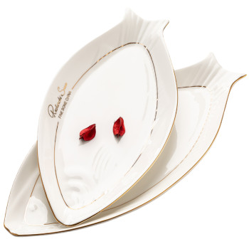 Creative ceramic fish shape super large steamed fish plate