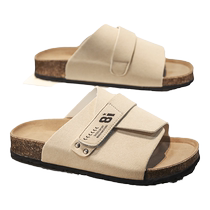Birkenstock slippers for men new summer outer wear non-slip anti-odor cork leather sandals mens dad beach slippers