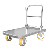 Stainless steel flatbed trolley transport cart push truck silent folding trolley pull truck trailer