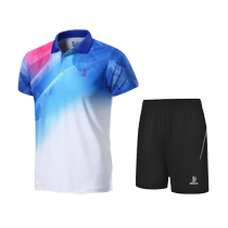 Jingmais new badminton suit mens suit short-sleeved top table tennis suit volleyball suit quick-drying T-shirt couple team uniform