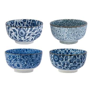 Mino roasted blue rice bowl multi-purpose bowl set 2025 new underglaze colored household tableware five-piece set