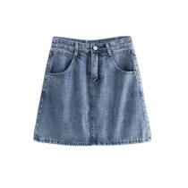 Denim skirt womens summer new high-waist slimming A-line skirt covering the crotch and preventing exposure covering the buttocks culottes denim short skirt