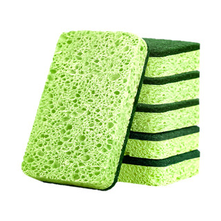 Wood pulp dishwashing sponge dishwashing artifact pure cotton yarn dishwashing towel dishcloth non-stick oil scouring pad durable sponge