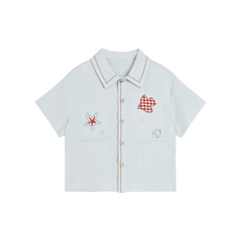 Little o dad baby boy baby retro college style shirt set 2026 new baby short sleeve summer clothes