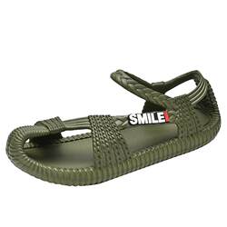 Sandals ສໍາລັບຜູ້ຊາຍ 2024 ໃຫມ່ summer outer wear sandals ເຟືອງ woven sole soft sole ການຂັບລົດຫາດຊາຍ sandals ເກີບ slippers ບາດເຈັບແລະ