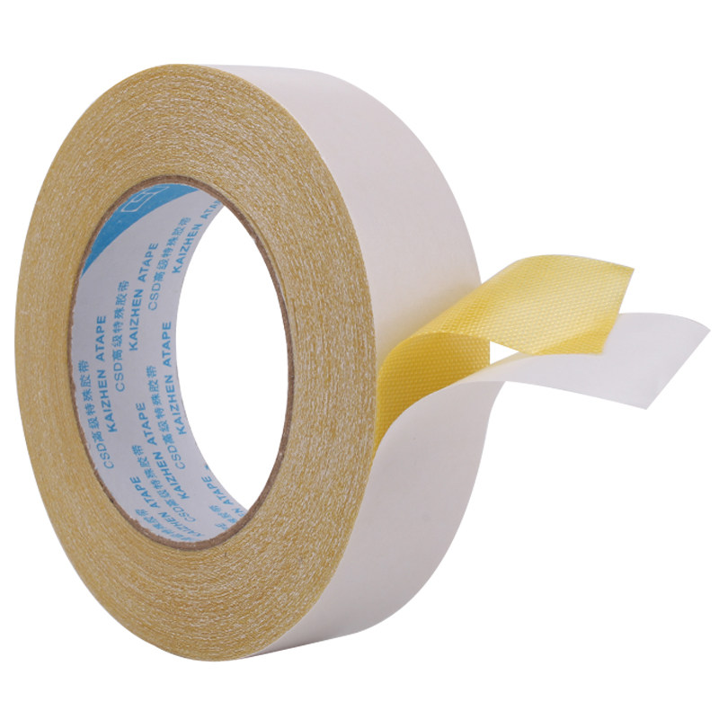 Cloth-based double-sided tape with high viscosity for carpets that leaves no traces