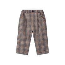 TeenieWeenie Kids 24 autumn and winter new baby boy casual versatile embroidered plaid trousers