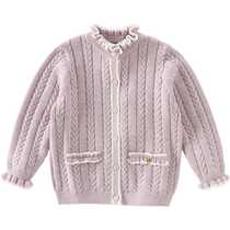 David Bella Girls Sweater Baby Cotton Sweater Jacket 2024 Autumn New Childrens Top Cardigan