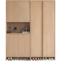 Genji Muyu solid wood shoe cabinet living room entrance cabinet home combination storage cabinet modern simple housekeeping cabinet