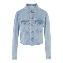 Langzi pure cotton French high-end retro denim short jacket 2024 spring new chic unique top for women