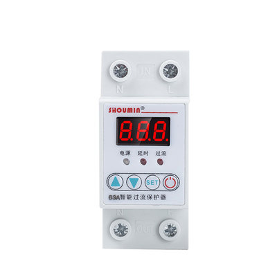 Self-resetting overload overcurrent current protector current limiter adjustable digital display power limiting controller lightning protection switch 220V
