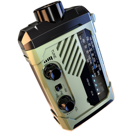 手摇发电收音机多功能手电筒强光太阳能充电宝应急防灾生存装备