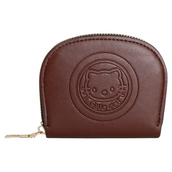 New cat card bag for women ins retro cute thin and simple mini id change zipper storage wallet