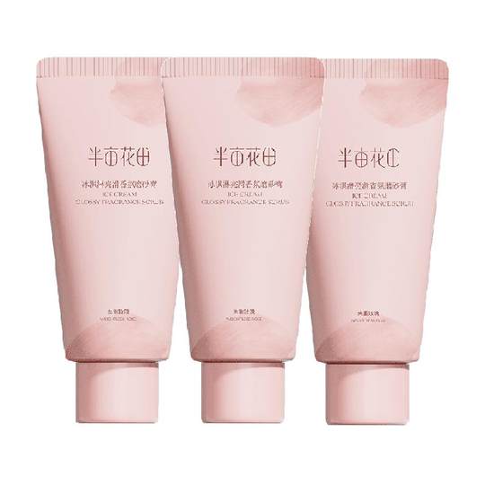 半亩花田冰淇淋身体磨砂膏去角质疙瘩保湿滋润沐浴全身女60g*3支