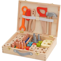 Childrens repair tool box toy baby twisting screws and nuts to disassemble and assemble puzzle building blocks for boys 5 gifts 3-6 years old
