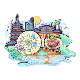 China city refrigerator magnet wooden commemorative magnet