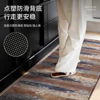 Special kitchen floor mat, oil-absorbent, non-slip, wipeable and wash-free, l-shaped monolithic water-absorbent and dirt-resistant corner mat, customized carpet