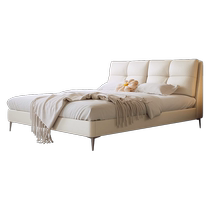Dongxiong leather bed light luxury simple style first-layer cowhide bed ins cream style wedding bed modern double master bedroom king bed