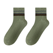 Zhuji Socks Mens Short Socks Spring and Autumn Style Pure Cotton Deodorant and Sweat-Absorbent Boys Sports Cotton Socks Autumn and Winter Mens Mid-Tube Socks Trendy