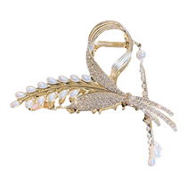 Lily of the Valley Butterfly Tassel Hairpin Back of the Head Exquisite Clip Womens Summer Large Shark Clip Headwear