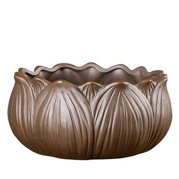 Ceramic flower pots, non-porous hydroponics, chinese style, set of two