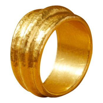 Gold ring turkish handmade wide ring thick gold noble old money pure gold men and women