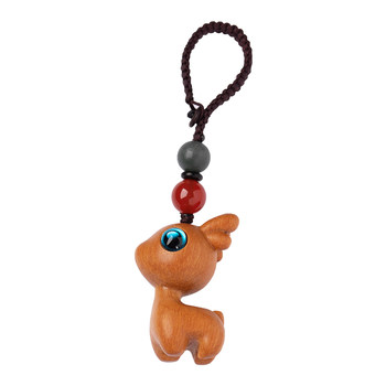 Natural sandalwood deer accompanying couple pendant