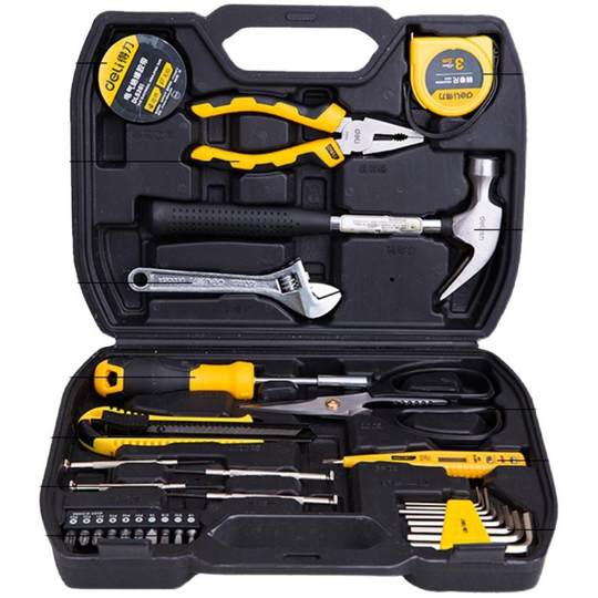 Conjunto de caja de herramientas Deli, combinación de electricista de ferretería para el hogar