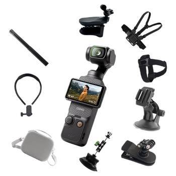 Dji osmo pocket4p/3 sports camera accessories frame headband chest strap backpack clip selfie stick tripod halter bracket outdoor motorcycle riding first perspective fixed bracket
