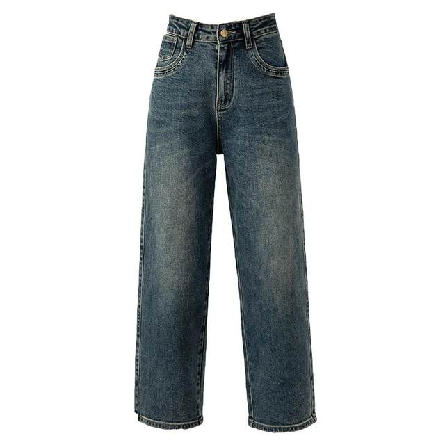 Ling Dana boyfriend pants nine-point jeans women's high waist