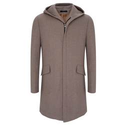 BONI/Boni business men's hooded coat mid-length woolen coat zipper woolen coat BK734001B