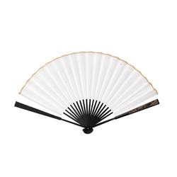 Ancient style folding fan rice paper fan blank diy brush calligraphy inscription painting fan surface white sprinkled with gold advertising fan customization