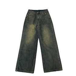ຮ້ານ Weilang's American retro niche pants ຜູ້ຊາຍຄົນອັບເດດ: ການອອກແບບ trendy jeans ແບບສູງຄູ່ jeans ຍີ່ຫໍ້ trendy