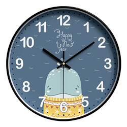 Cartoon Clock Wall Hanging Children's Room Clock Wall Clock Living Room Silent Home Fashion Round Quartz Clock Student Creative
