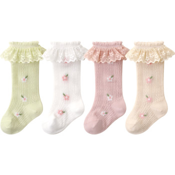 ເດັກນ້ອຍ calf socks summer lace