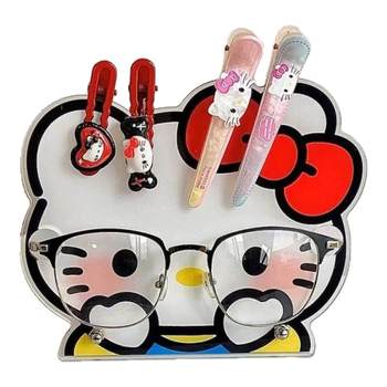 Cute hellokitty glasses storage rack cute desktop acrylic sunglasses placement rack hairpin storage rack