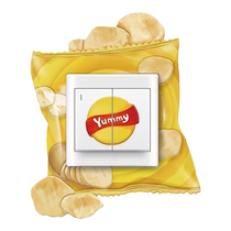 Creative Cartoon Snack Switch Sticker Protective Cover Decorative Socket Home Living Room Bedroom Light Switch 3D Sticker