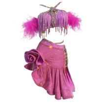 Xia Qimei Latin dance competition clothing Blackpool professional floral clothing high-end customized diamond adult ostrich feather childrens performance clothing