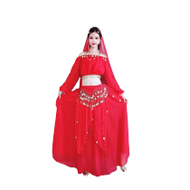 Baiya Qianhui belly dance Indian dance stage performance clothing 2024 spring new lantern short-sleeved long-sleeved highlight pants