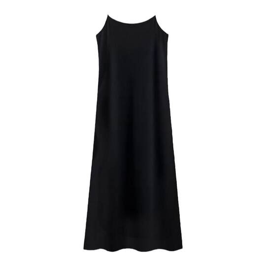 猫人吊带连衣裙女夏打底春秋莫代尔2025新款黑色背心内搭长裙t恤