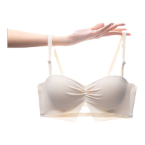 Catman strapless underwear for women push up small breasts to make them look bigger and non-slip summer thin cool feeling tube top beautiful back bra for women