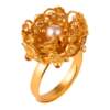 Intangible cultural heritage filigree flower ring for women